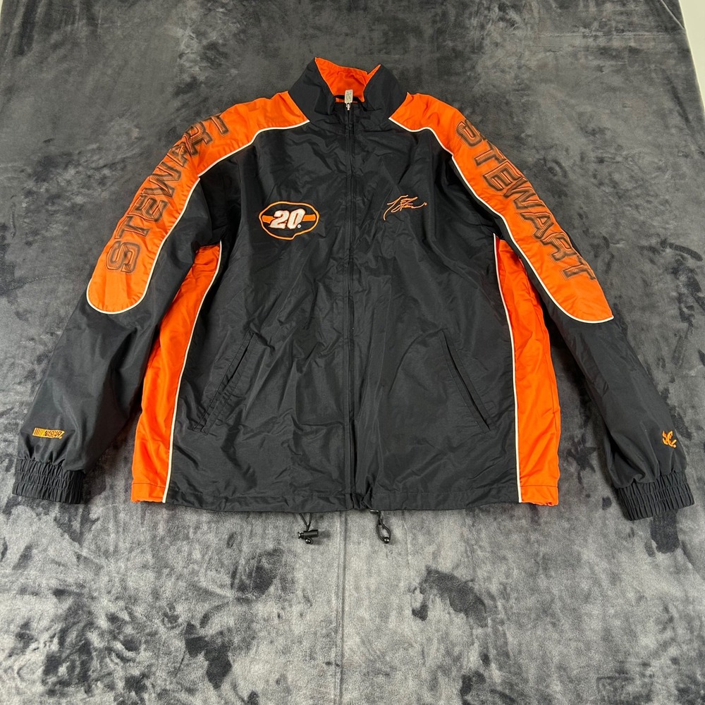 Chase Authentics Jacket Mens Medium Black Orange NASCAR Tony Stewart 20 Racing